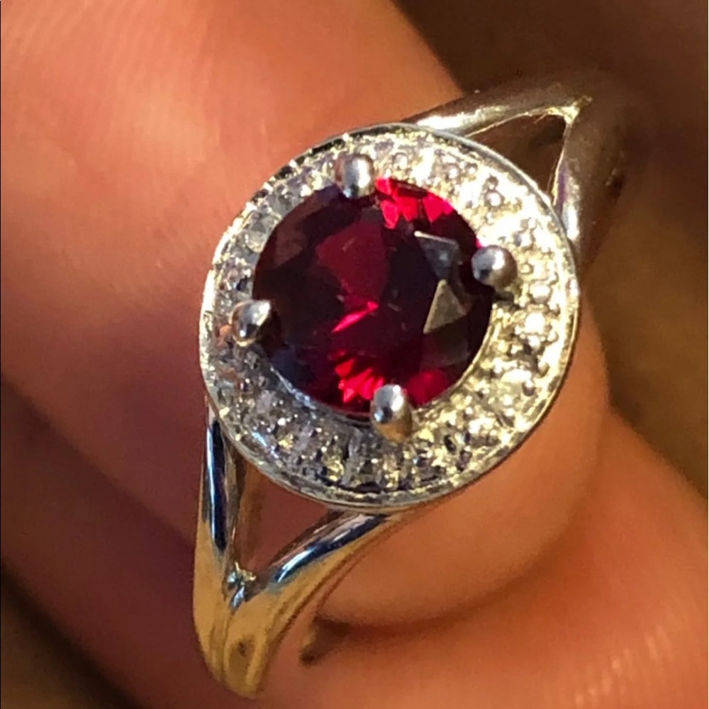 Sterling Silver and Ruby Ring